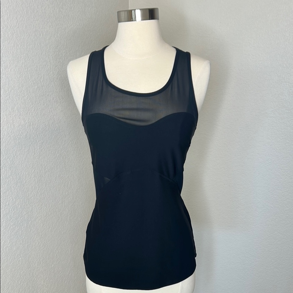 Black Fitted Bustier Tank Top Medium